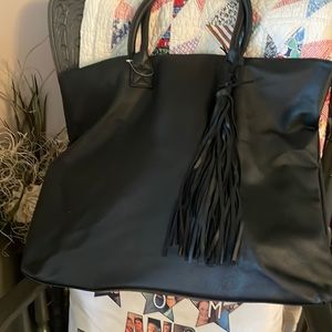 Chico’s Black Tassel Tote Bag